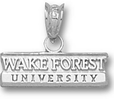 Wake Forest Demon Deacons Bar "Wake Forest University" Pendant - Sterling Silver Jewelry