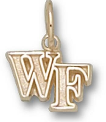 Wake Forest Demon Deacons "WF" 1/4" Charm - 10KT Gold Jewelry