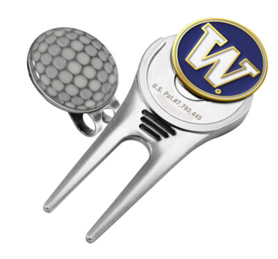 Washington Huskies Divot Tool Hat Clip with Golf Ball Marker (Set of 2)