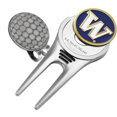 Washington Huskies Divot Tool Hat Clip with Golf Ball Marker (Set of 2)