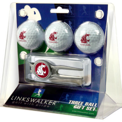 Washington State Cougars 3 Ball Golf Gift Pack with Kool Tool