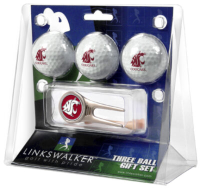 Washington State Cougars 3 Golf Ball Gift Pack with Cap Tool