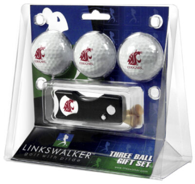 Washington State Cougars 3 Golf Ball Gift Pack with Spring Action Tool