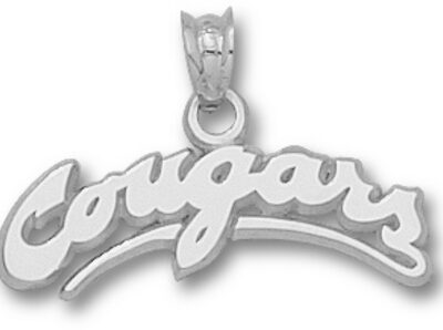 Washington State Cougars Arched "Cougars" 5/16" Pendant - Sterling Silver Jewelry