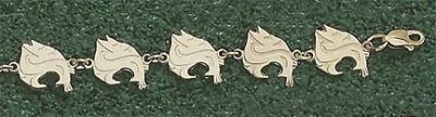 Washington State Cougars "Cougar Head" 7 1/4" Bracelet - 10KT Gold Jewelry