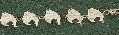 Washington State Cougars "Cougar Head" 7 1/4" Bracelet - 10KT Gold Jewelry