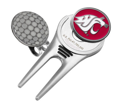 Washington State Cougars Divot Tool Hat Clip with Golf Ball Marker (Set of 2)