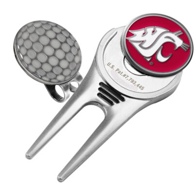 Washington State Cougars Divot Tool Hat Clip with Golf Ball Marker (Set of 2)