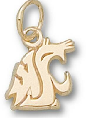 Washington State Cougars "WSU Cougar Head" 3/8" Charm - 10KT Gold Jewelry