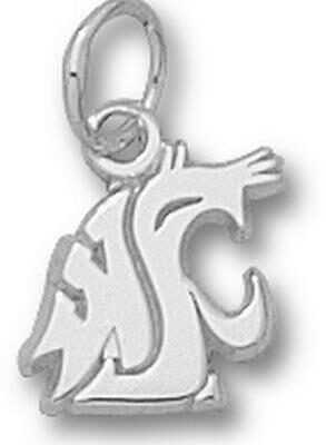 Washington State Cougars "WSU Cougar Head" 3/8" Charm - Sterling Silver Jewelry