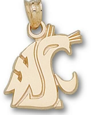 Washington State Cougars "WSU Cougar Head" 9/16" Pendant - 10KT Gold Jewelry