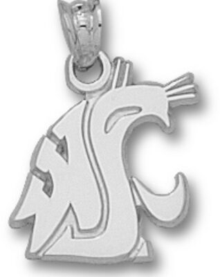 Washington State Cougars "WSU Cougar Head" 9/16" Pendant - Sterling Silver Jewelry