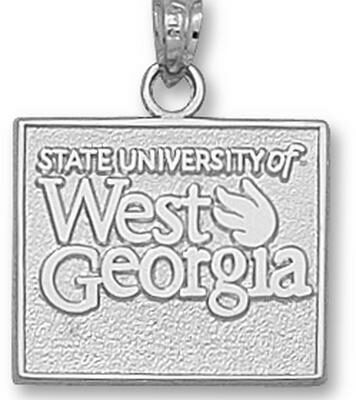 West Georgia Wolves Square "State University of West Georgia" Pendant - Sterling Silver Jewelry