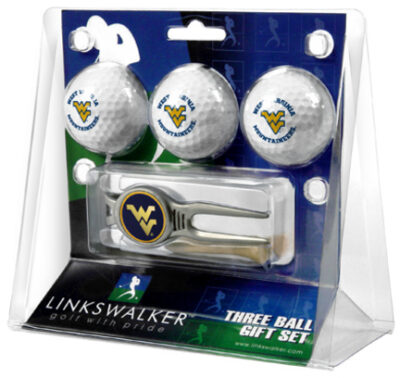 West Virginia Mountaineers 3 Ball Golf Gift Pack with Kool Tool