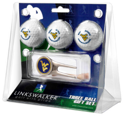 West Virginia Mountaineers 3 Golf Ball Gift Pack with Cap Tool