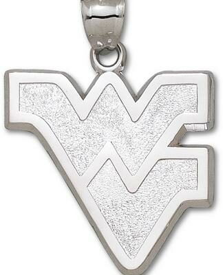 West Virginia Mountaineers Giant 1 1/2" W x 1 1/2" H Outlined "WV" Pendant - 14KT Gold Jewelry