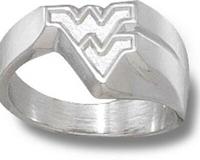 West Virginia Mountaineers "WV" Ladies' Ring Size 6 1/2 - Sterling Silver Jewelry