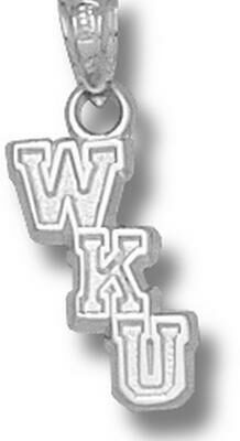 Western Kentucky Hilltoppers Cascading "WKU" 1/2" Pendant - Sterling Silver Jewelry