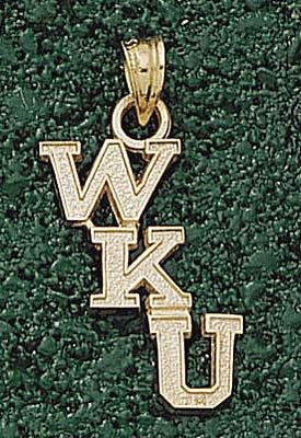 Western Kentucky Hilltoppers Cascading "WKU" Pendant - 10KT Gold Jewelry