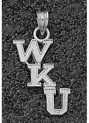 Western Kentucky Hilltoppers Cascading "WKU" Pendant - Sterling Silver Jewelry