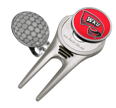 Western Kentucky Hilltoppers Divot Tool Hat Clip with Golf Ball Marker (Set of 2)