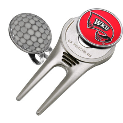 Western Kentucky Hilltoppers Divot Tool Hat Clip with Golf Ball Marker (Set of 2)