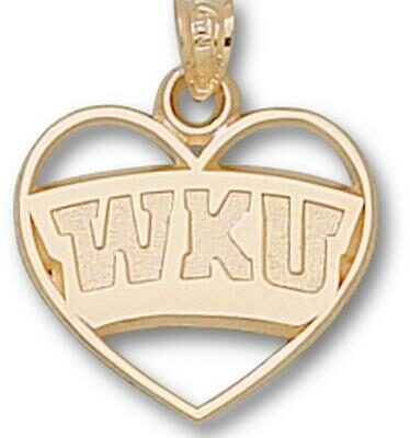 Western Kentucky Hilltoppers "WKU with Heart" Pendant - 10KT Gold Jewelry