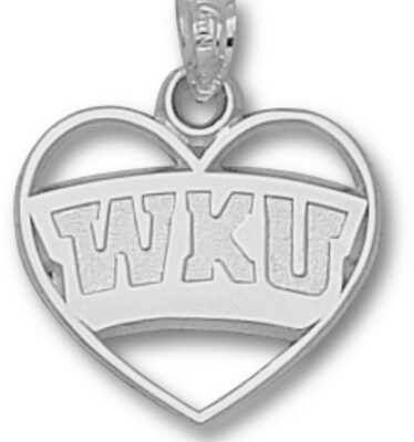 Western Kentucky Hilltoppers "WKU with Heart" Pendant - Sterling Silver Jewelry