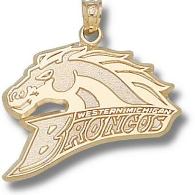 Western Michigan Broncos "Broncos Logo" 5/8" Pendant - 10KT Gold Jewelry