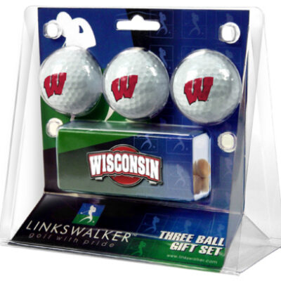 Wisconsin Badgers 3 Ball Gift Pack with Hat Clip