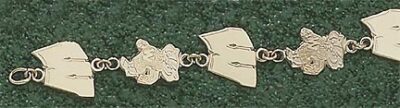 Wisconsin Badgers Alternating "W and Bucky" 7.5" Bracelet - 10KT Gold Jewelry