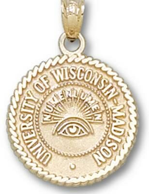 Wisconsin Badgers "Seal" Pendant - 10KT Gold Jewelry