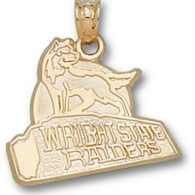 Wright State Raiders "Raiders with Wolf" Pendant - 10KT Gold Jewelry