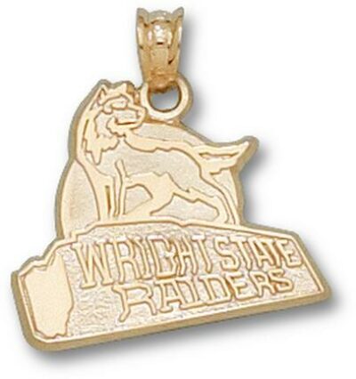 Wright State Raiders "Raiders with Wolf" Pendant - 10KT Gold Jewelry