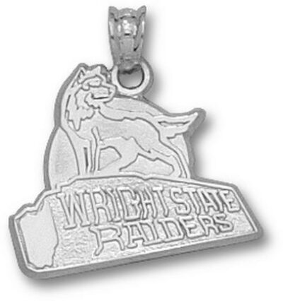 Wright State Raiders "Raiders with Wolf" Pendant - Sterling Silver Jewelry