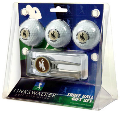 Wyoming Cowboys 3 Ball Golf Gift Pack with Kool Tool