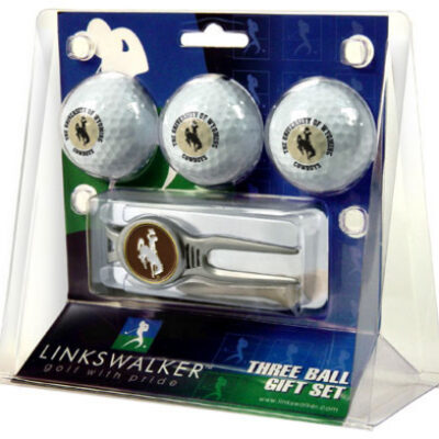 Wyoming Cowboys 3 Ball Golf Gift Pack with Kool Tool