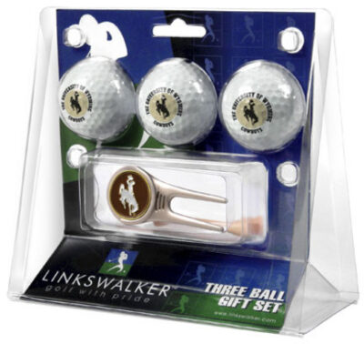 Wyoming Cowboys 3 Golf Ball Gift Pack with Cap Tool