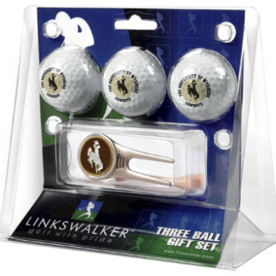 Wyoming Cowboys 3 Golf Ball Gift Pack with Cap Tool