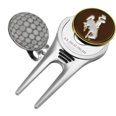 Wyoming Cowboys Divot Tool Hat Clip with Golf Ball Marker (Set of 2)