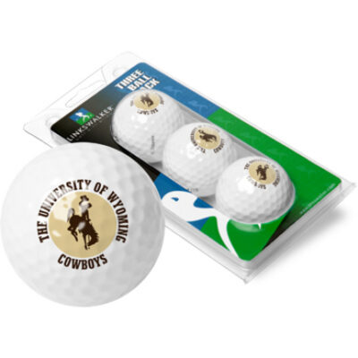 Wyoming Cowboys Top Flite XL Golf Balls 3 Ball Sleeve (Set of 3)