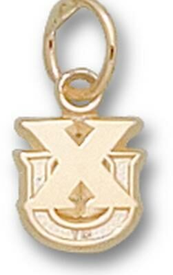 Xavier Musketeers Vertical "XU" 3/8" Charm - 10KT Gold Jewelry