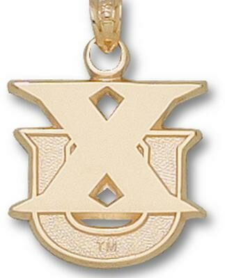 Xavier Musketeers Vertical "XU" 5/8" Pendant - 14KT Gold Jewelry