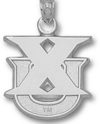 Xavier Musketeers Vertical "XU" 5/8" Pendant - Sterling Silver Jewelry