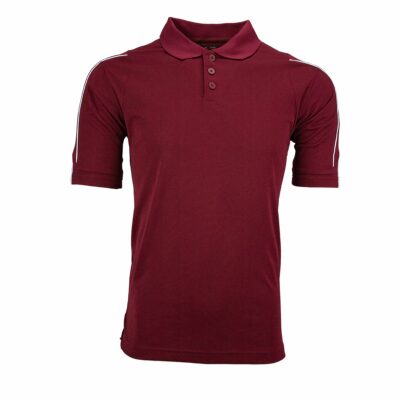 adidas Men's ClimaLite 3-Stripe Cuff Polo College Burgundy/White S