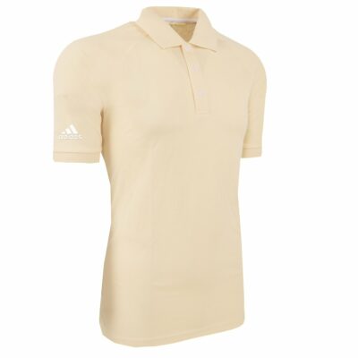 adidas Men's ClimaLite Blended Pique Polo ECRU/White S