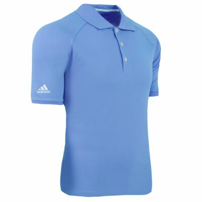 adidas Men's ClimaLite Blended Pique Polo Gulf/White S