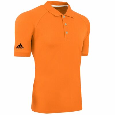 adidas Men's ClimaLite Blended Pique Polo Tigerlilly/White S