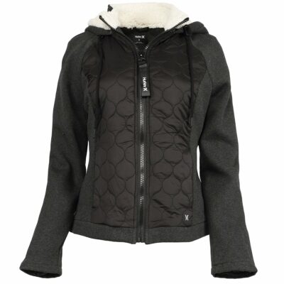 Hurley Women's Mixed Media Fleece and Nylon Hoodie