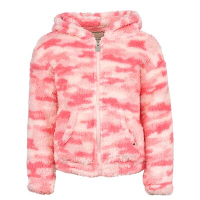 Lucky Brand Girl's Camo Print Sherpa Zip Up Hoodie